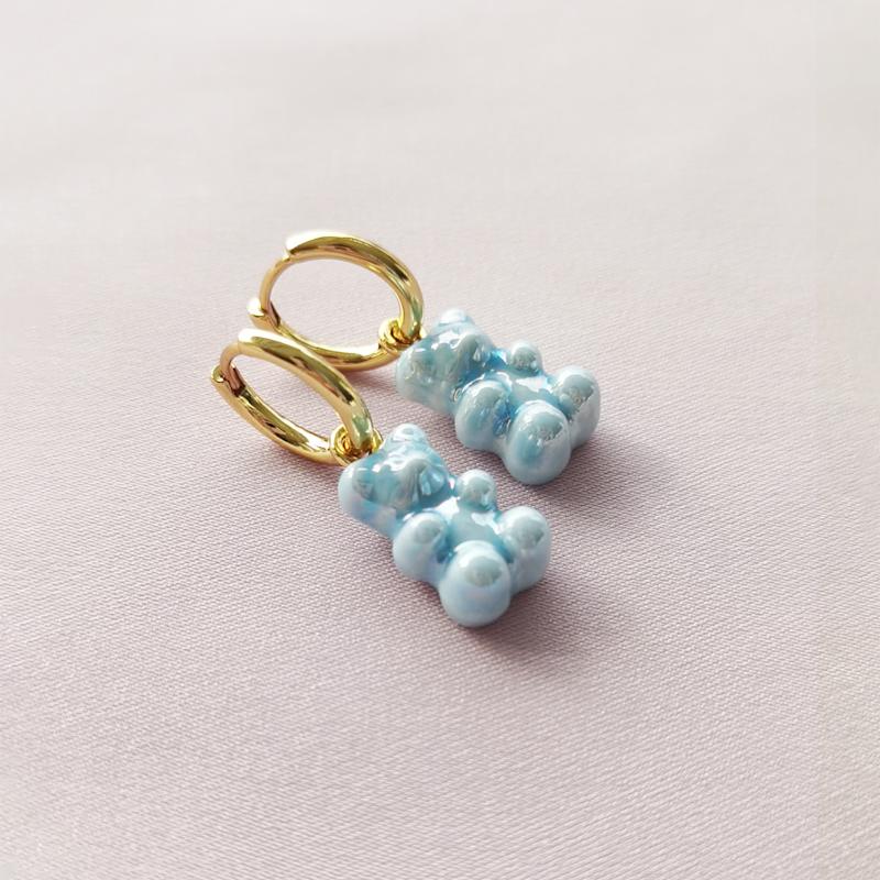 Thumbnail of Baby Blue Porcelain Gummy Bear Earrings image