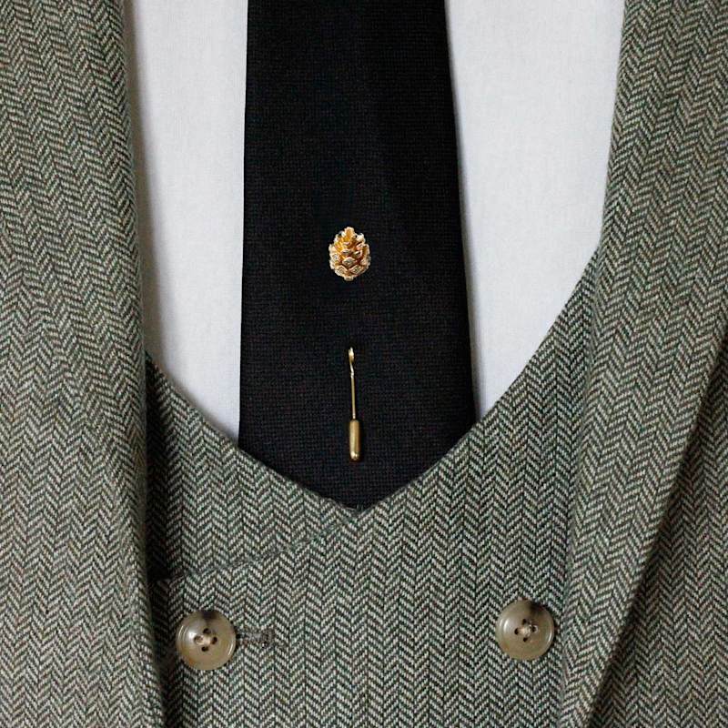 Thumbnail of Baby Pine Cone Tie Pin - Gold image