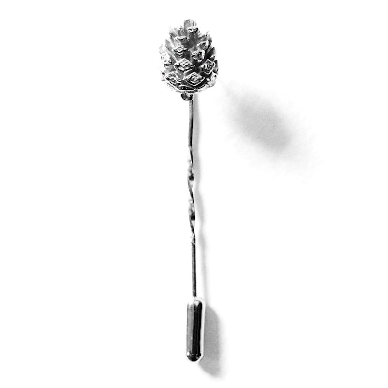 Thumbnail of Baby Pine Cone Tie Pin - Silver image