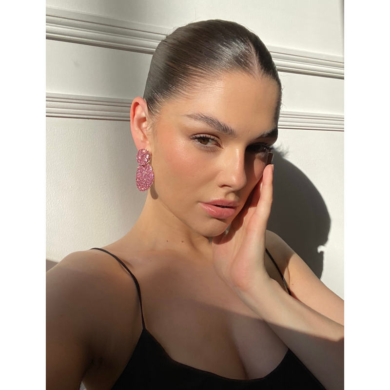 Thumbnail of Baby Pink Double Drop Earrings image