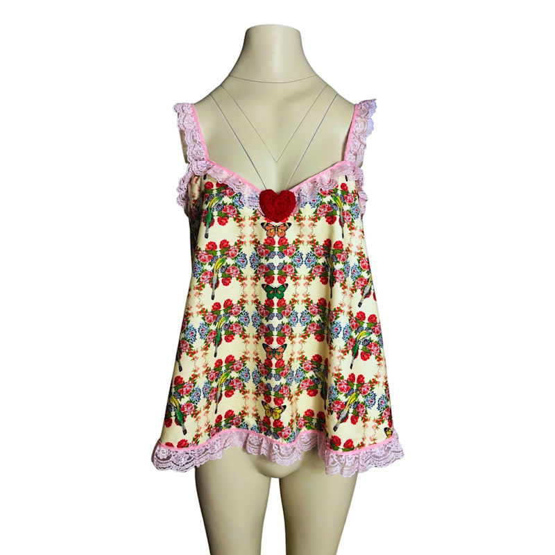 Thumbnail of Babydoll Boho Top In Floral Lace image