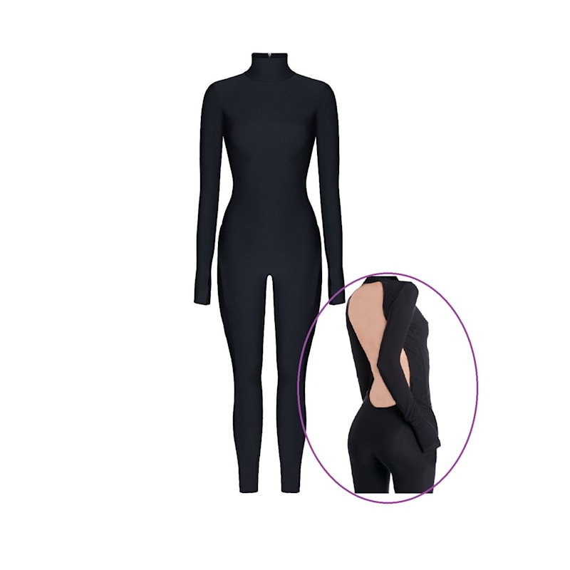 Thumbnail of Backless Long Sleeve Turtleneck Bodysuit Cosmic Chic Black image