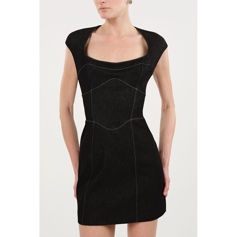 denim backless dress Denim Dreams Open Back Mini Dress Small