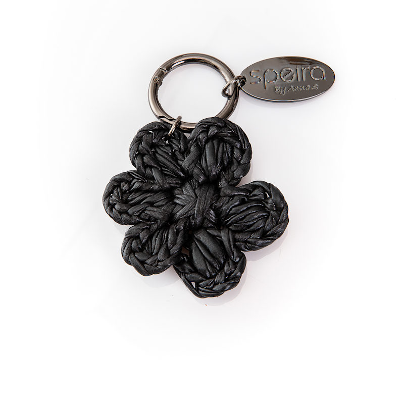 Thumbnail of Bag Charm Flower Large Black image