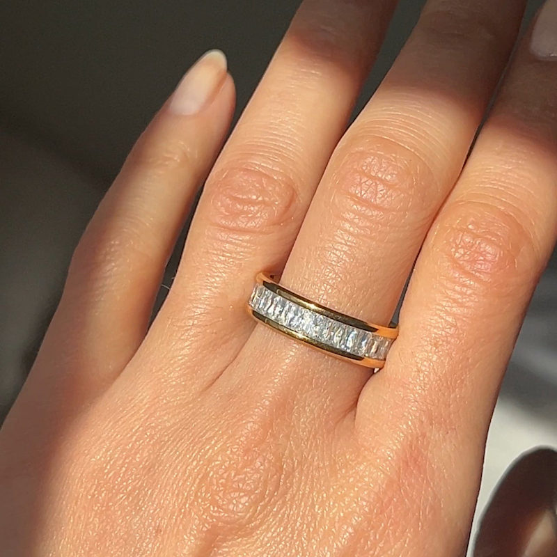 Thumbnail of Gold Baguette Brillio Waterproof Ring image