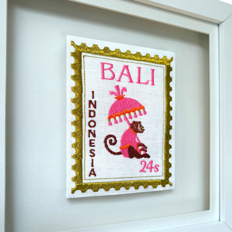 Thumbnail of Bali Inspired Stamp Embrodiered Artwork image