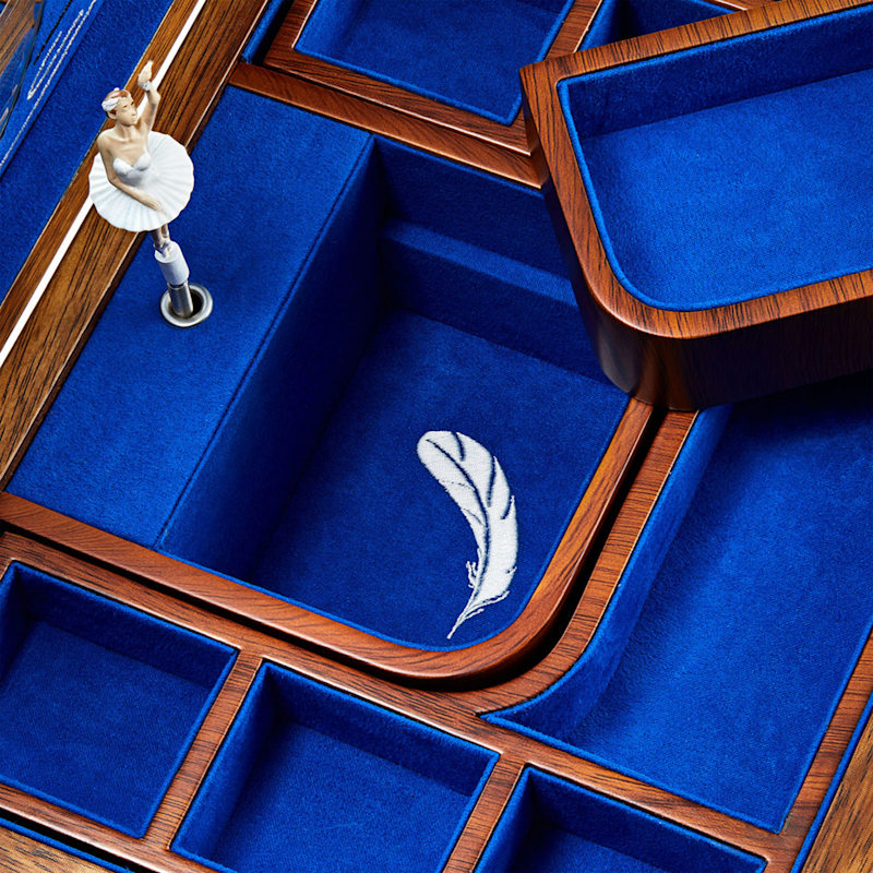 Thumbnail of Ballet Musical Jewellery Box – Swan Lake Walnut Wood image
