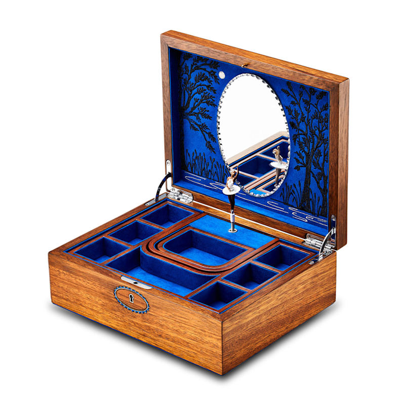 Thumbnail of Ballet Musical Jewellery Box – Swan Lake Walnut Wood image