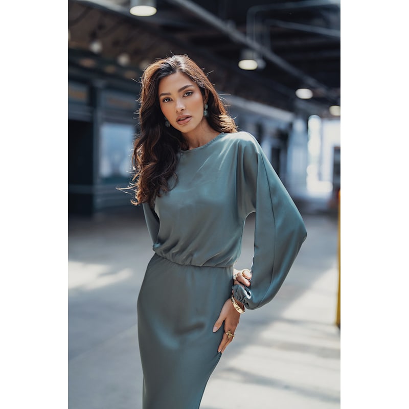 Balloon Sleeve Maxi Dress | Ellie Makir | Wolf & Badger