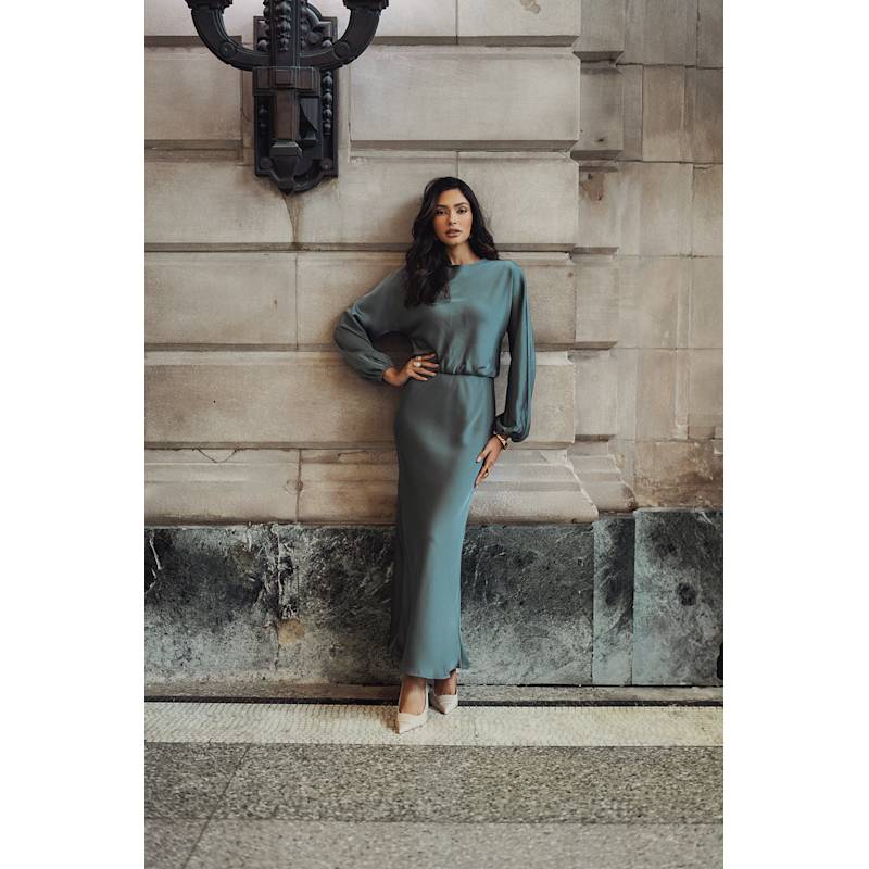 Balloon Sleeve Maxi Dress | Ellie Makir | Wolf & Badger