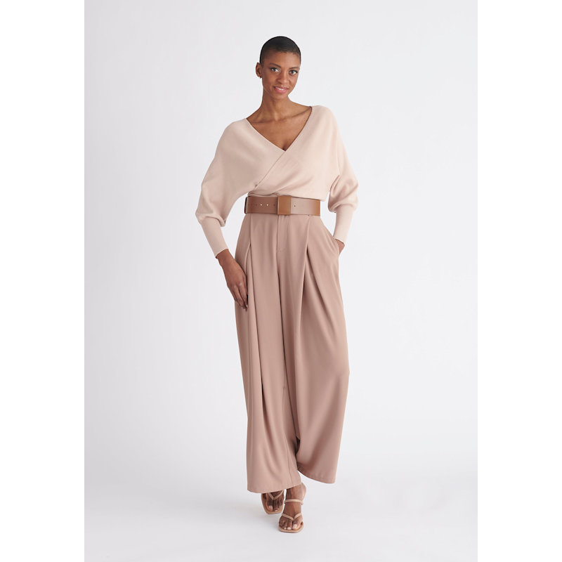 Thumbnail of Balloon Sleeve Wrap Top In Blush image