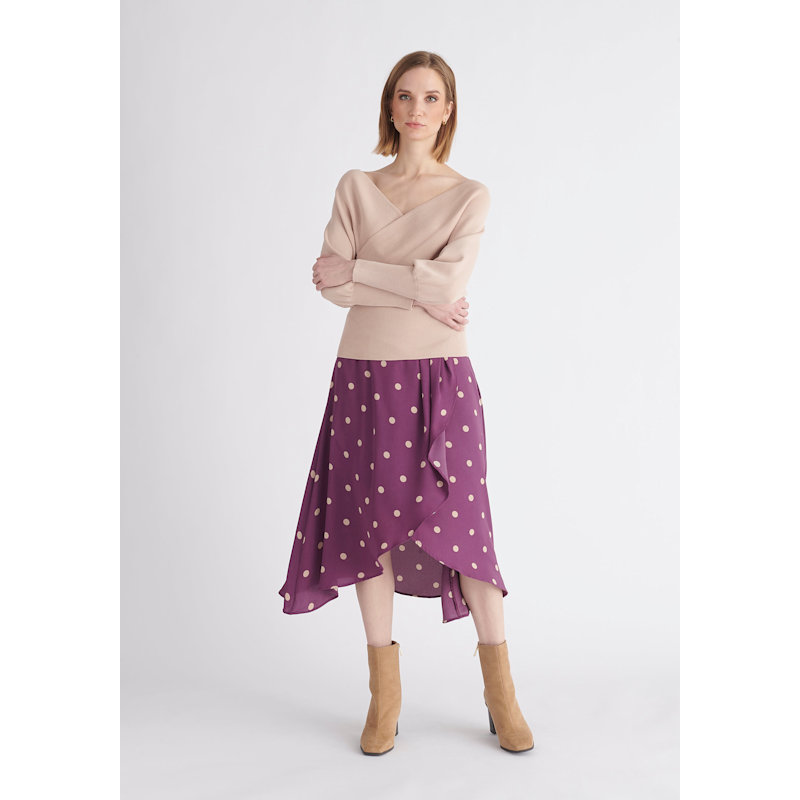 Thumbnail of Balloon Sleeve Wrap Top In Blush image