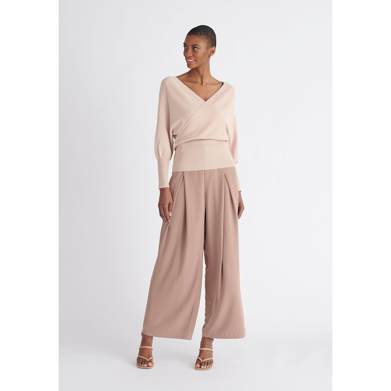 Thumbnail of Balloon Sleeve Wrap Top In Blush image