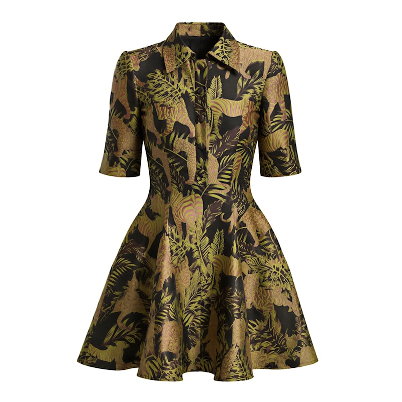 green psychedelic dress Bamboo by Overdose Wolf & Badger