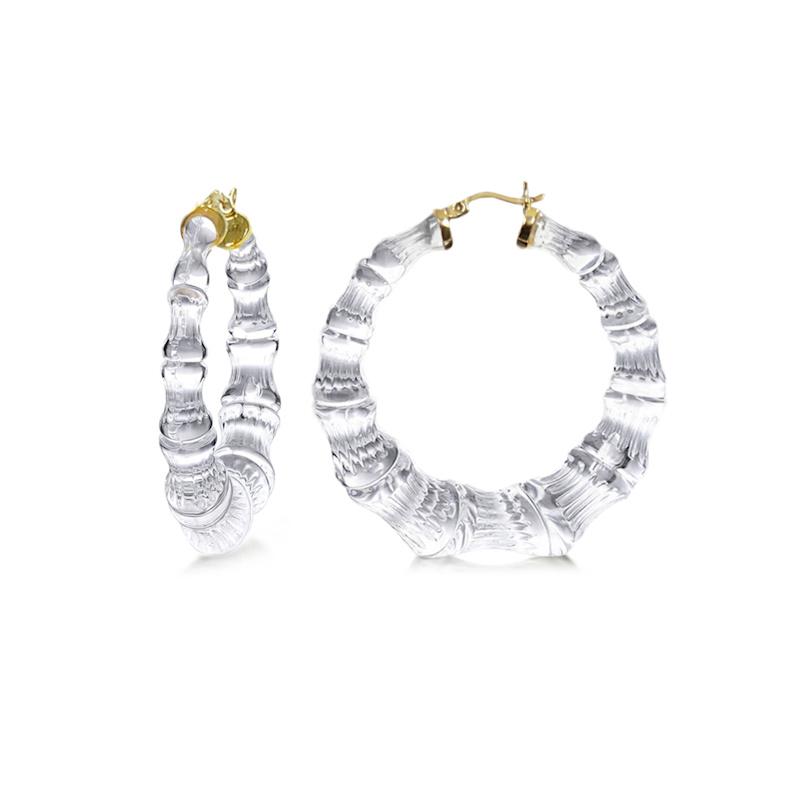 Thumbnail of Bamboo Hoop Earrings In Clear image