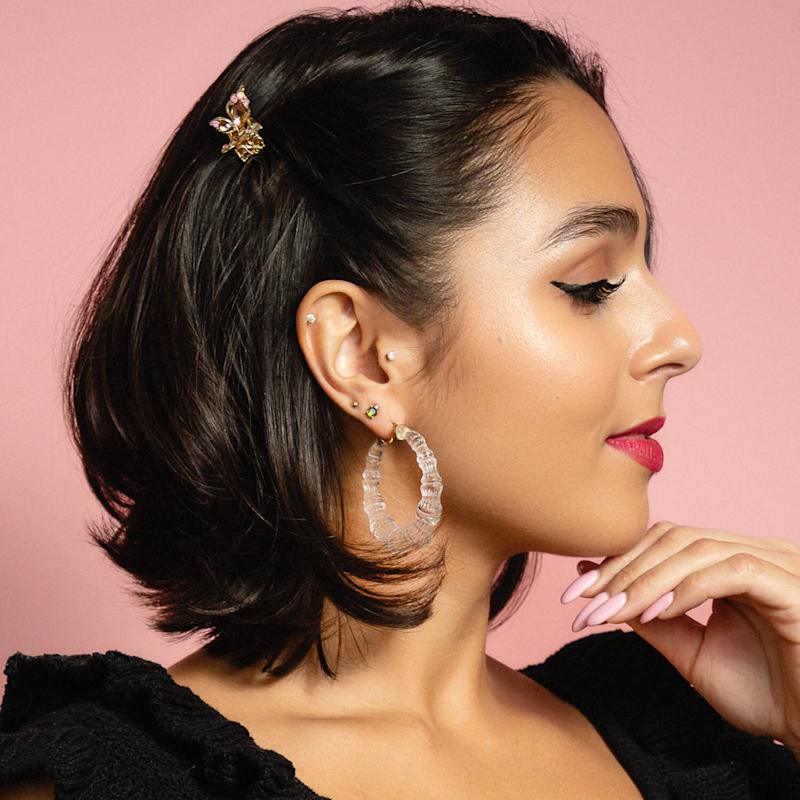 Thumbnail of Bamboo Hoop Earrings In Clear image