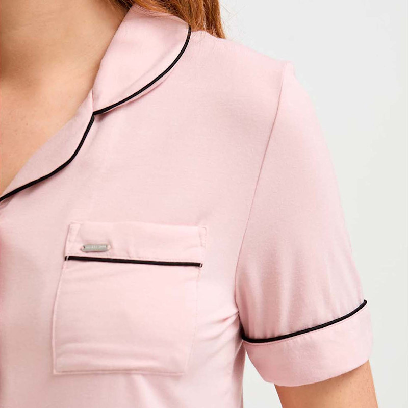 Thumbnail of Bamboo Shirt Short Set In Pink image