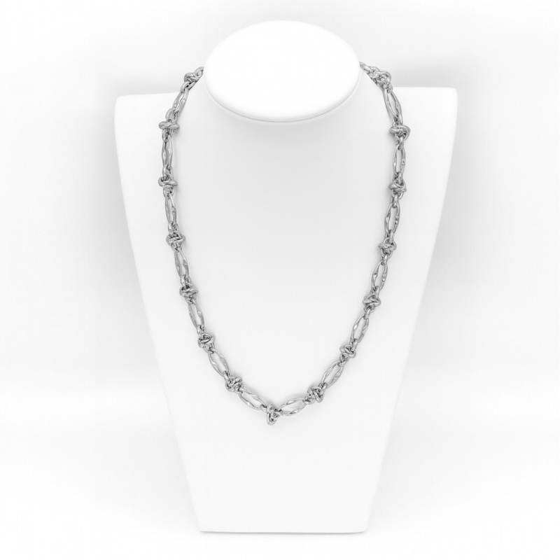 Thumbnail of Barbed Love Knot Necklace Silver image