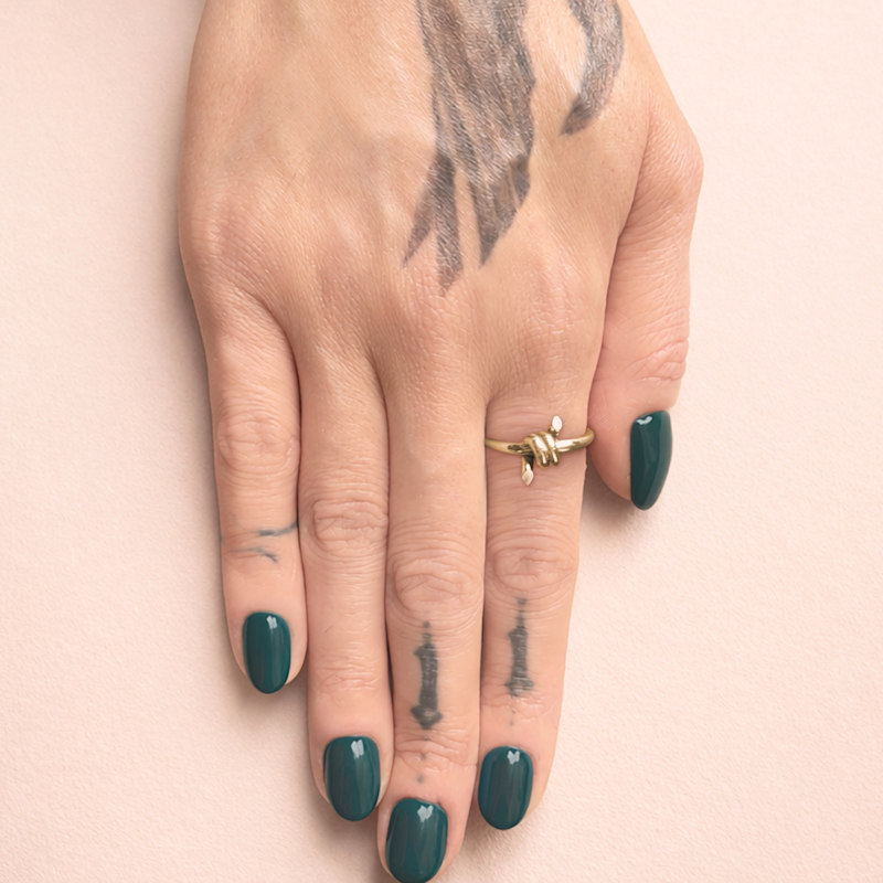 Thumbnail of Barbed Wire Ring - Nostalgia Gold - Stacking Statement Ring image