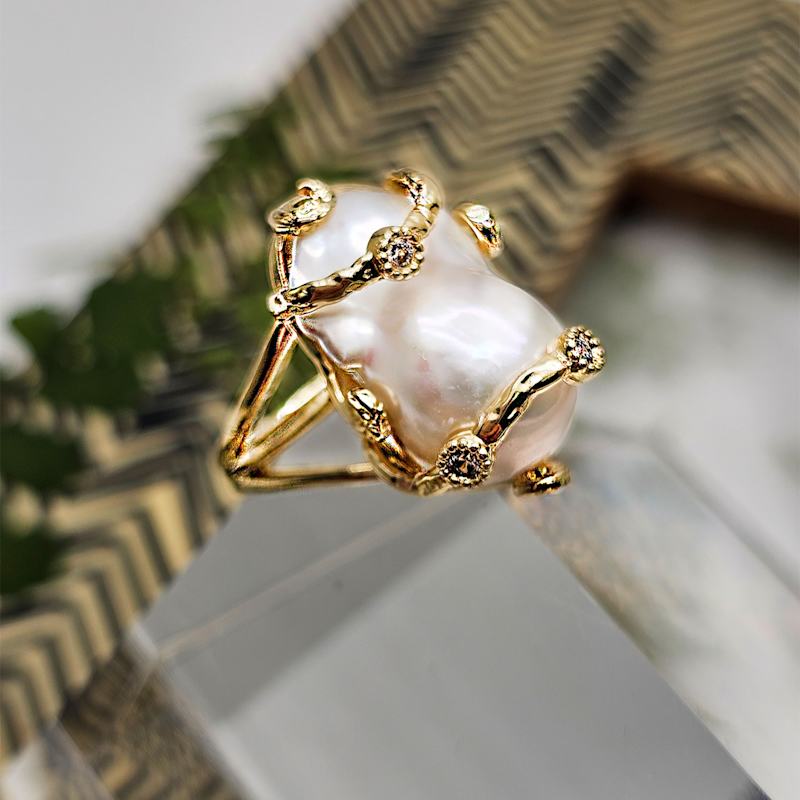 Thumbnail of Baroque Pearl Adjustable Ring image