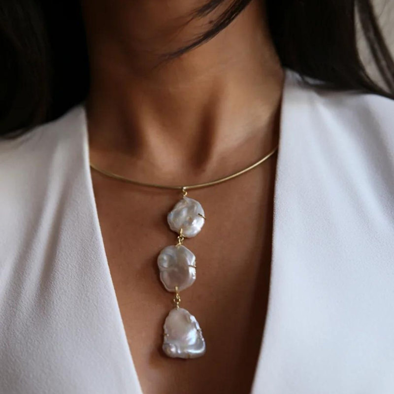 Thumbnail of Baroque Pearl Dangle Choker image