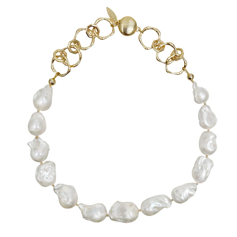 Thumbnail of Baroque Pearls With Chain Chunky Necklace image