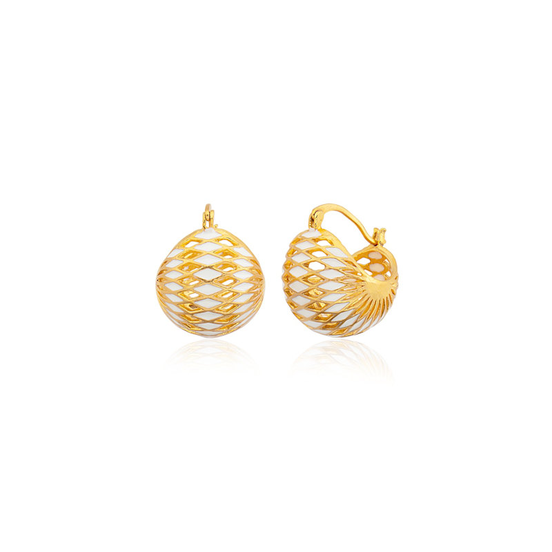 Thumbnail of Basket Earrings - White image