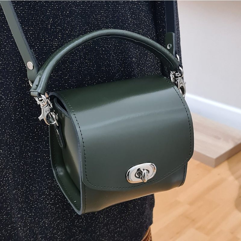 Thumbnail of Bauble Handmade High Shine Leather Handbag - Ivy Green image