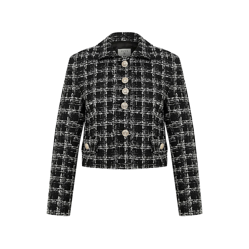 Bauer Black-White Women's Tweed Jacket | ILVI | Wolf & Badger