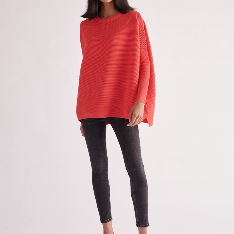 Thumbnail of Paisie Ribbed Jumper In Strawberry Pink image