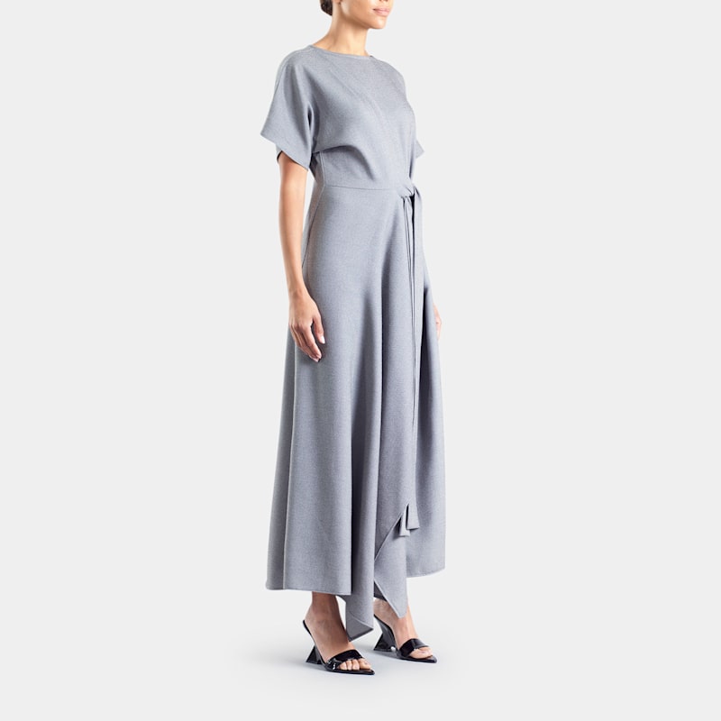 light grey wrap dress Baxter Light Grey Wrap Dress by Meem Label