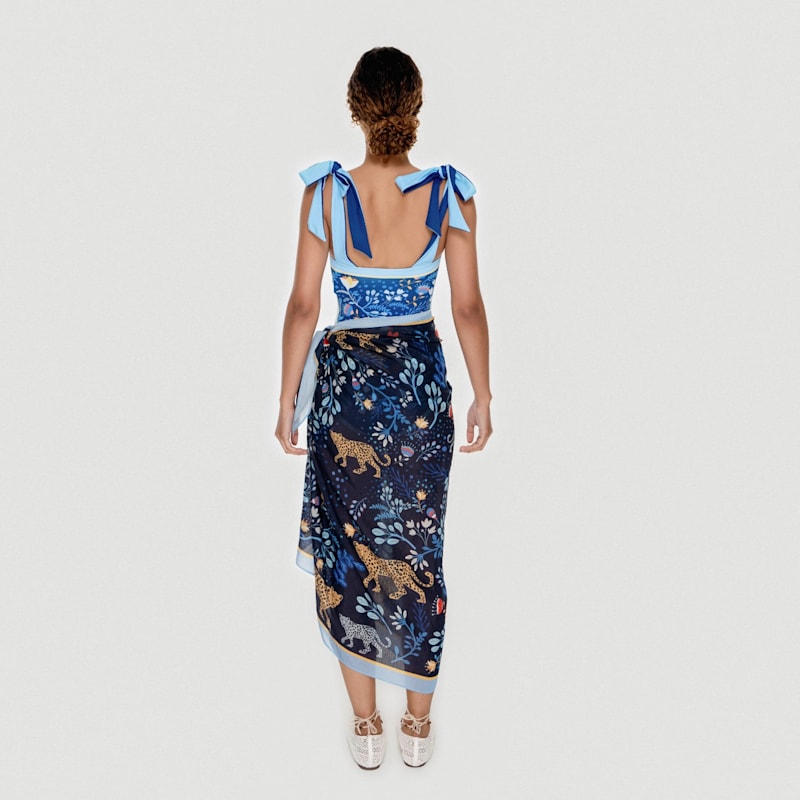 Thumbnail of Beach Sarong Wrap - Amazon Rainforest - Blue image