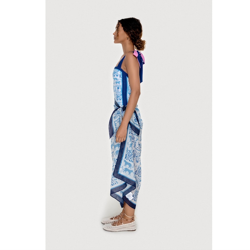 Thumbnail of Beach Sarong Wrap – Blue Jungle image