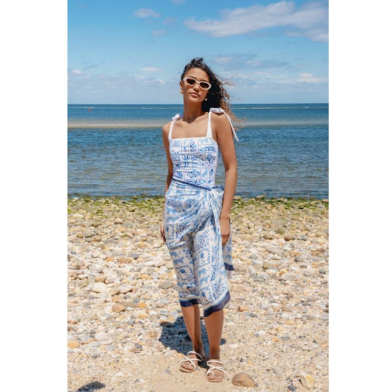 Thumbnail of Beach Sarong Wrap – Blue Jungle image