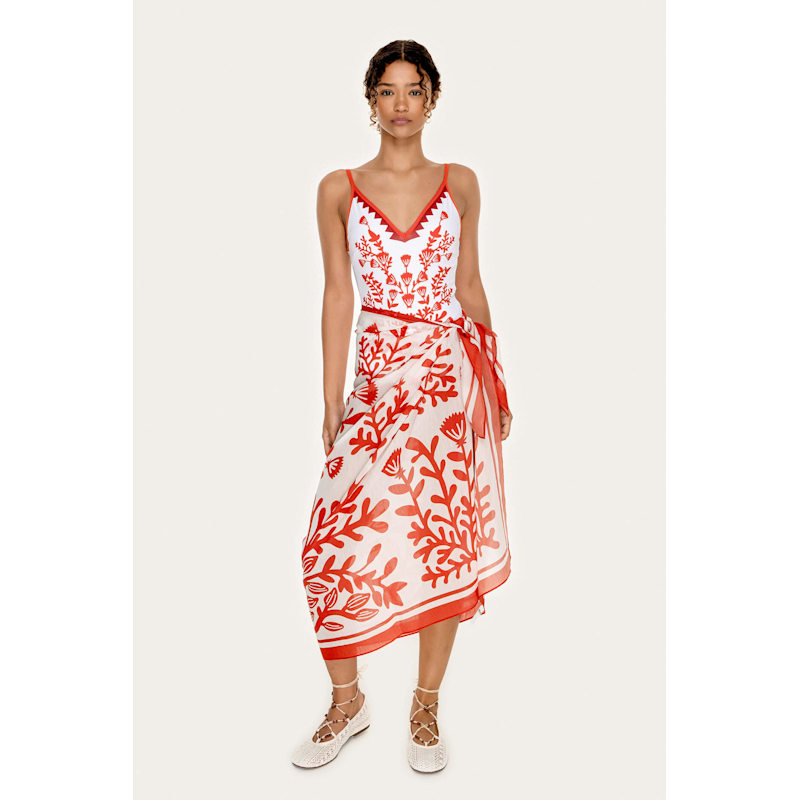 Thumbnail of Beach Sarong Wrap - Red Coral image