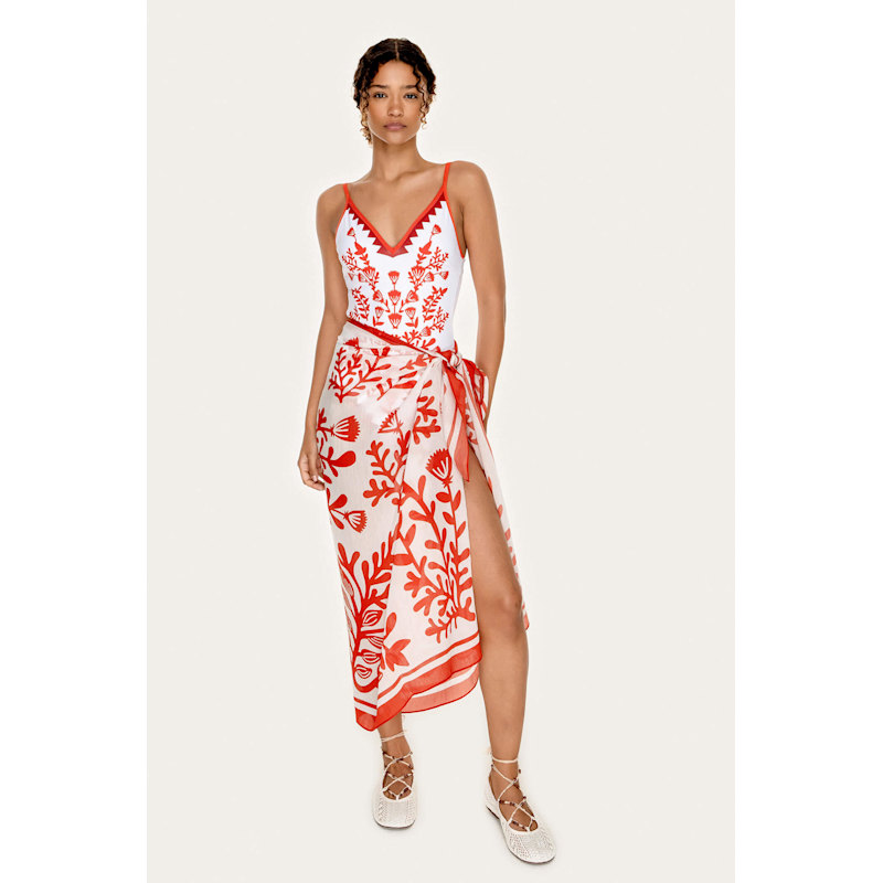 Thumbnail of Beach Sarong Wrap - Red Coral image