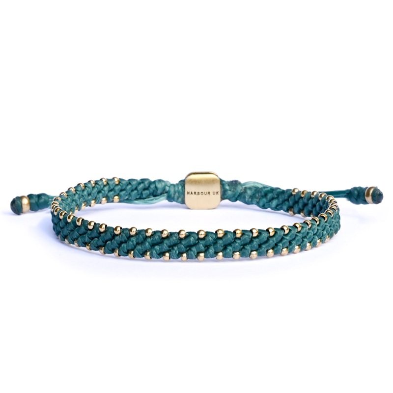 Thumbnail of Beaded Bracelet For Men - Rope & Bronze - Urban Aquagreen image