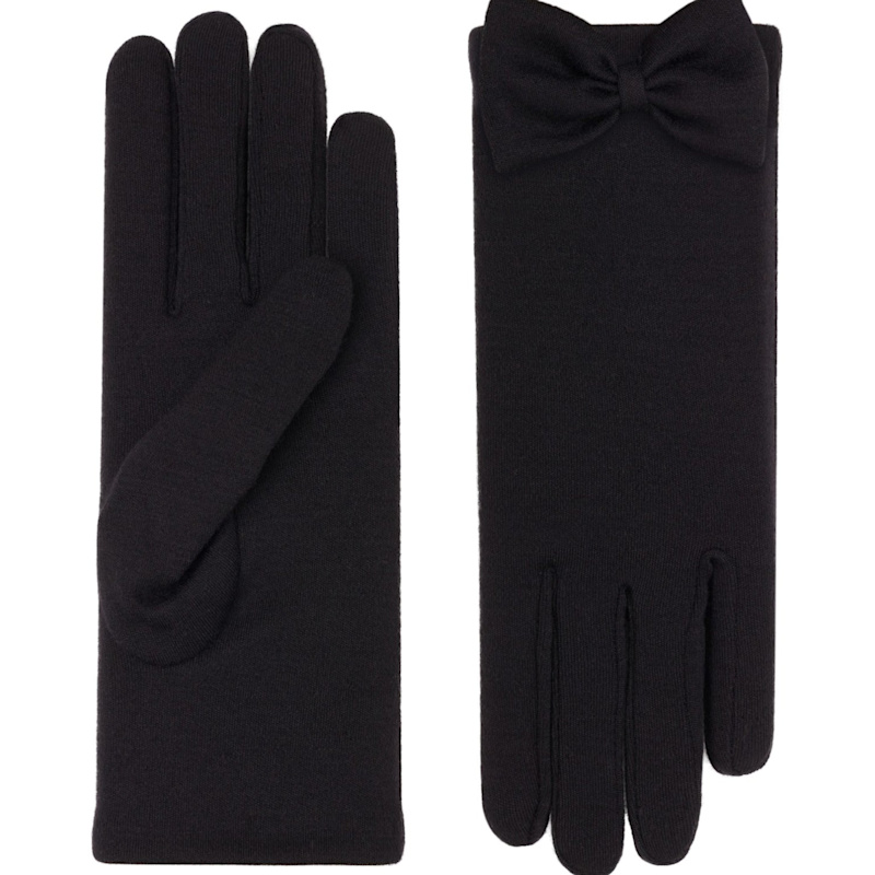 Beatrice | Merino Wool Glove - Black | Cornelia James | Wolf & Badger