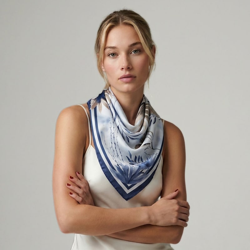 Thumbnail of Beautiful Botanicals Large Square Silk Twill Scarf image