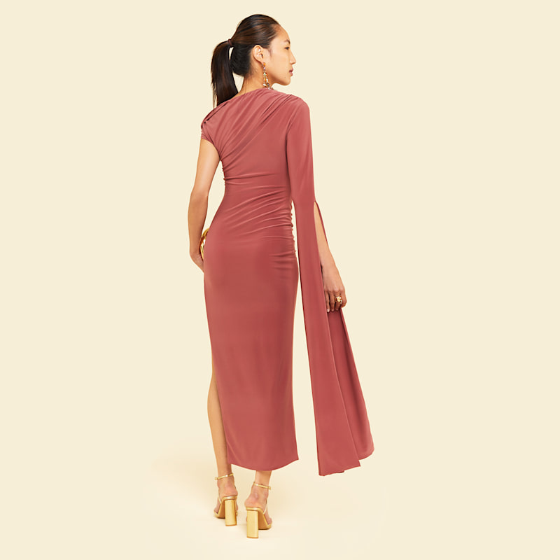 mini red semi formal dress Plum Long Sleeve Wrap Midi Dress – AX Paris US main image 0