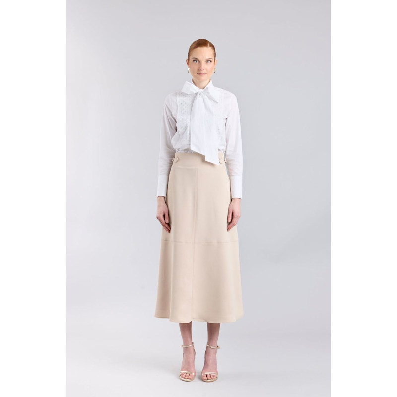 Thumbnail of Beige Flared Midi Skirt image