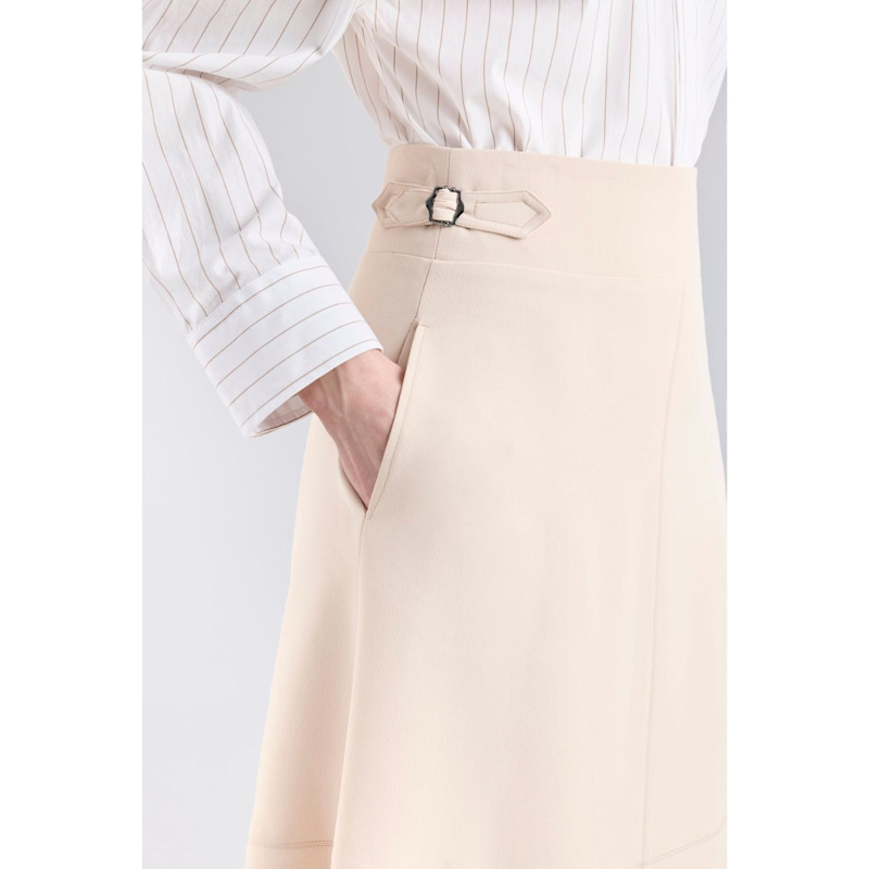 Thumbnail of Beige Flared Midi Skirt image