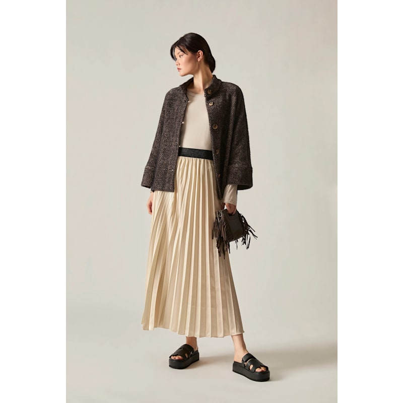 Thumbnail of Beige Pleated Maxi Skirt image