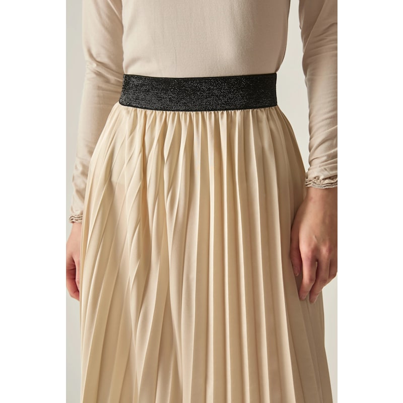 Thumbnail of Beige Pleated Maxi Skirt image