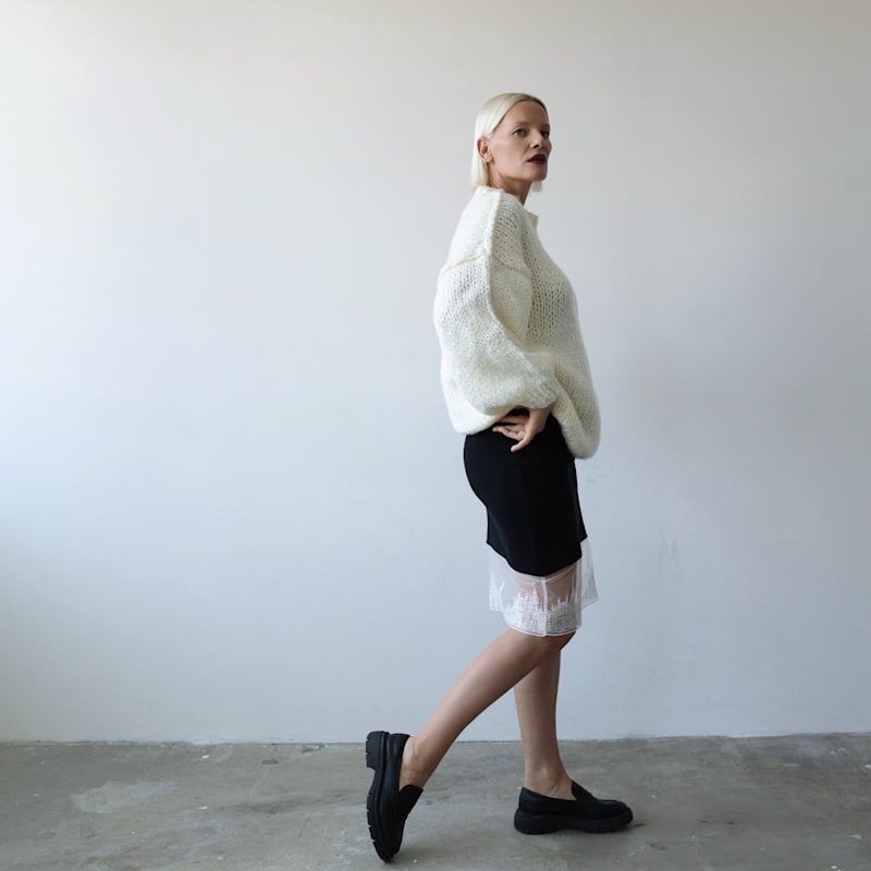 Thumbnail of Beige Wool Chunky Knit Oversized Jumper image