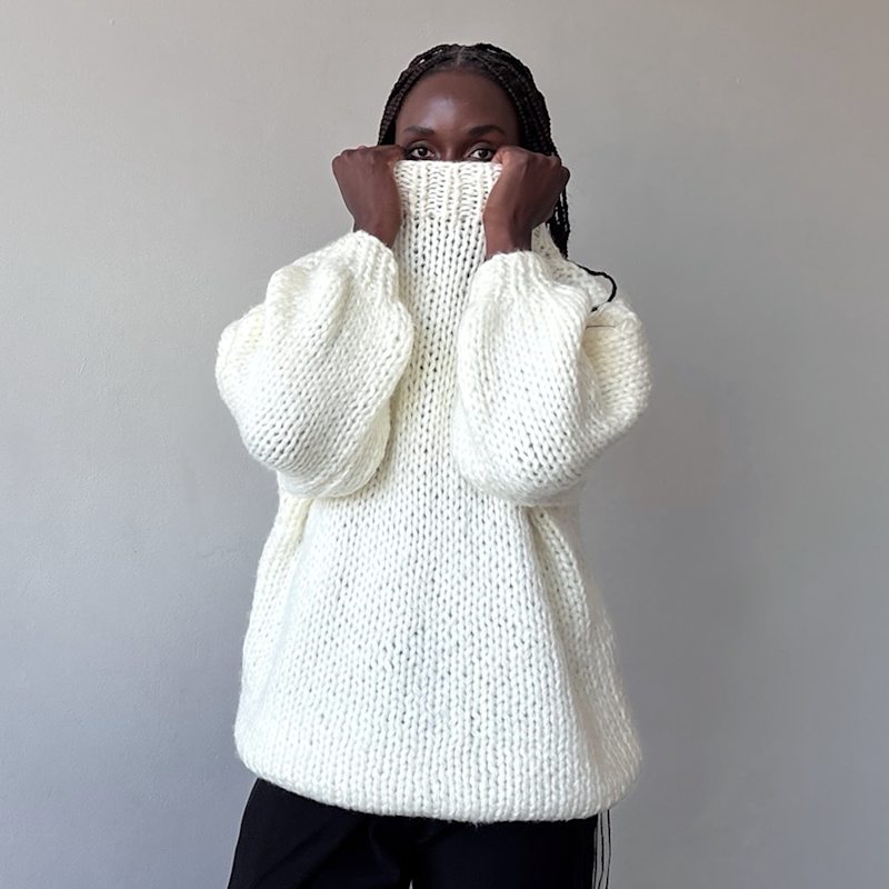 Thumbnail of Beige Wool Chunky Knit Oversized Jumper image