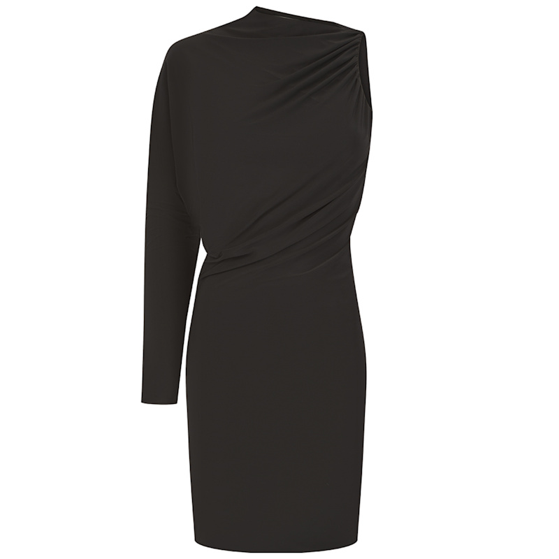 mini silk black dress Evermore Espresso Batwing Mini Dress | Elevated Boho Style main image 0