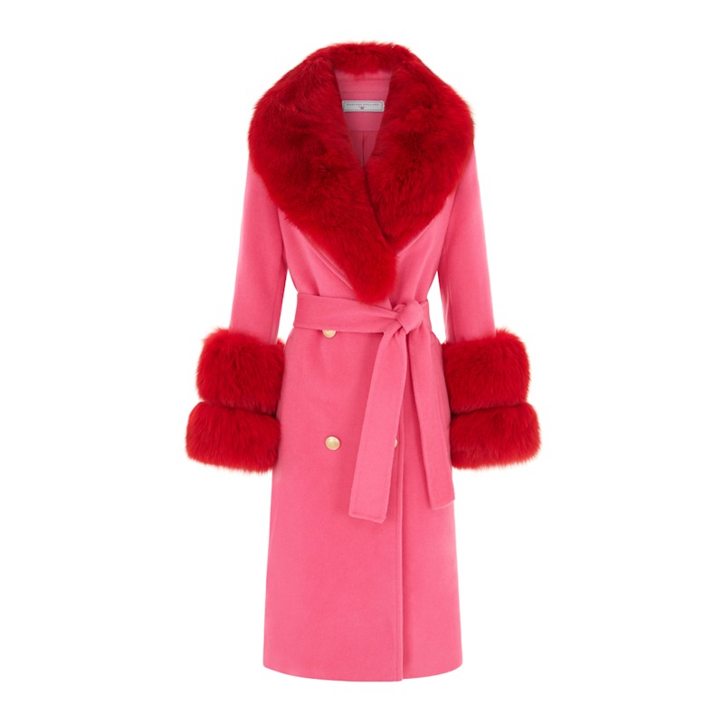 Belgravia Cashmere Coat Hot Pink Hortons England Wolf Badger