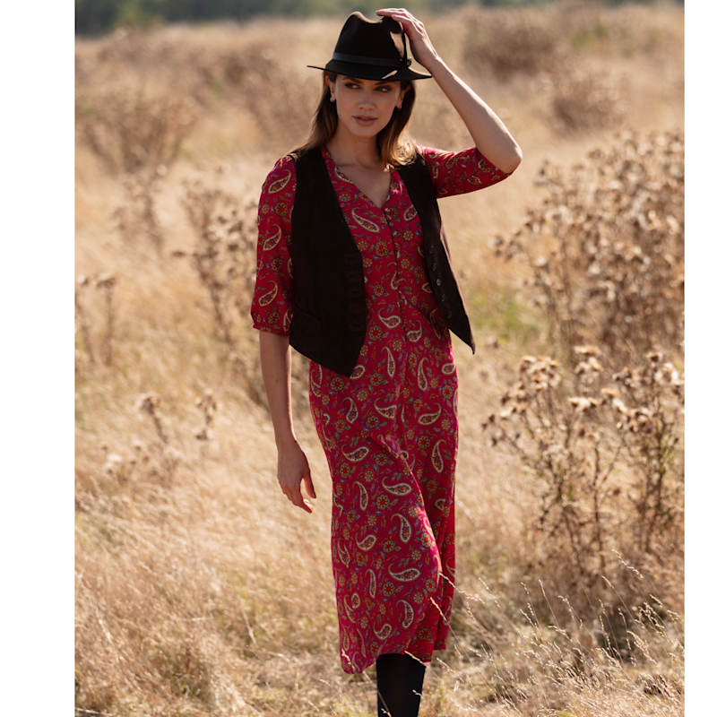 Thumbnail of Belgravia Midi Dress In Pink Clementine image