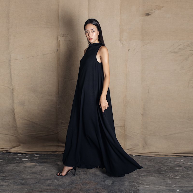 beller maxi dress black BELLE MAXI DRESS  Lil's Rentals